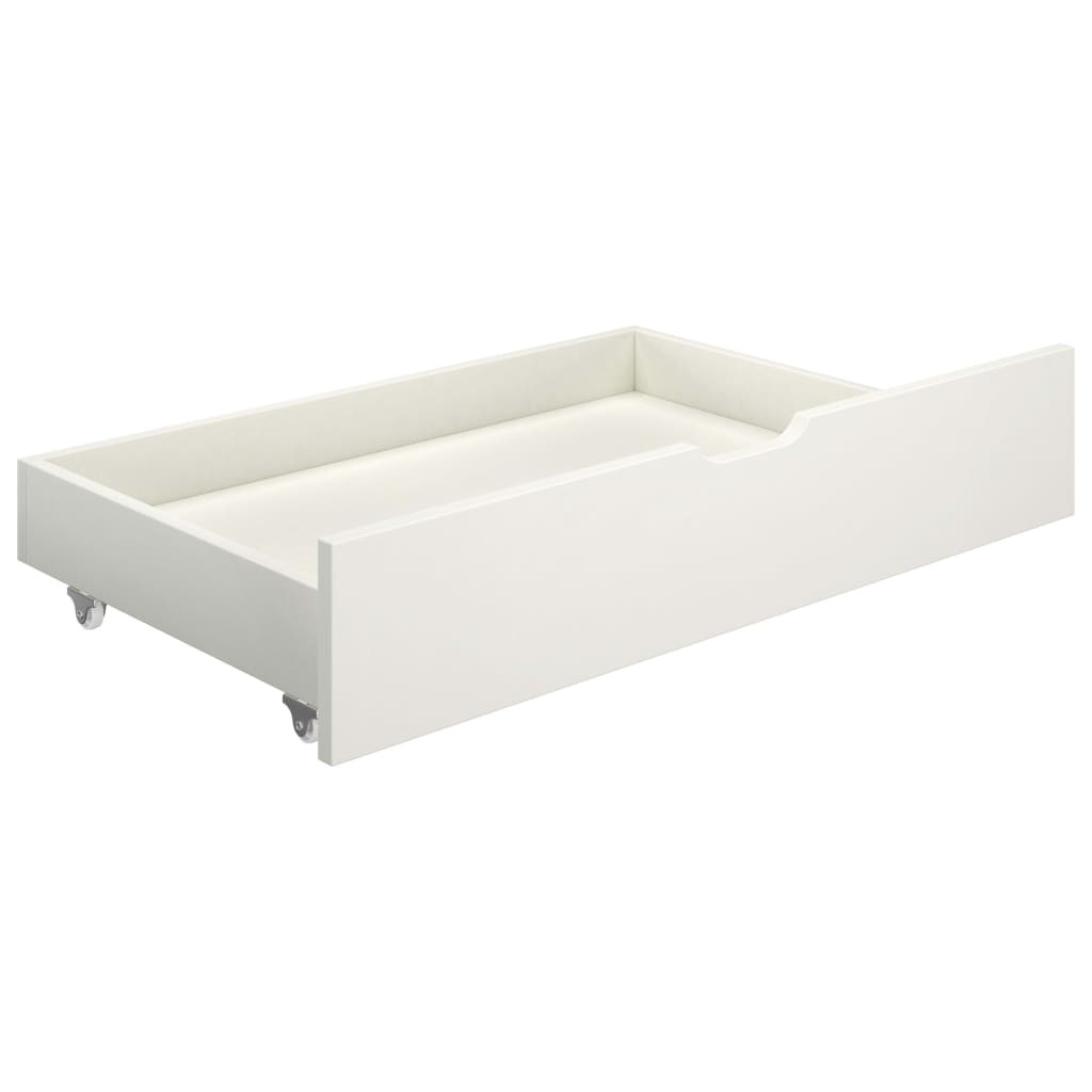 Canopy Bed Frame with 4 Drawers White Solid Pine Wood 160x200cm